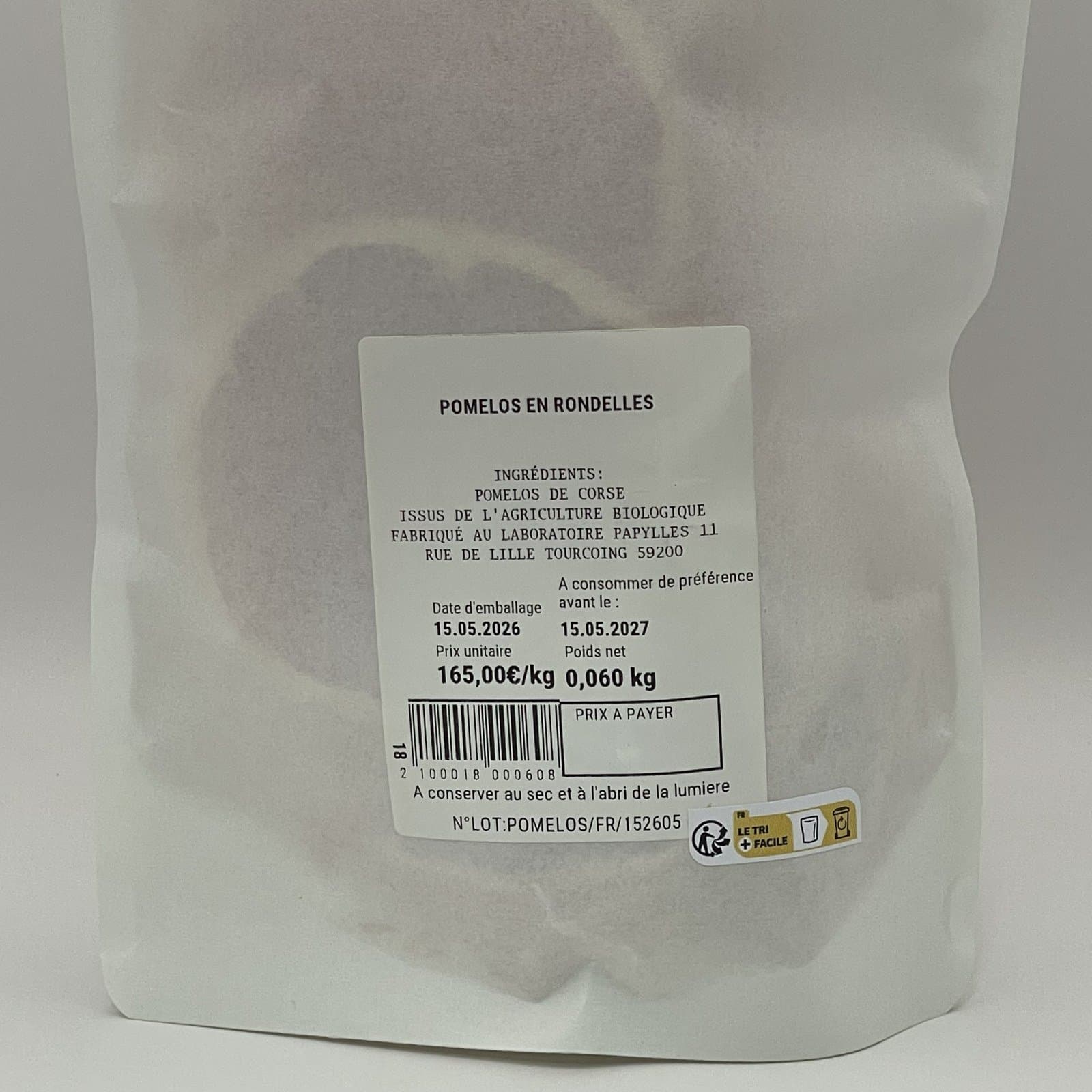 Rondelles de pomelos séchées