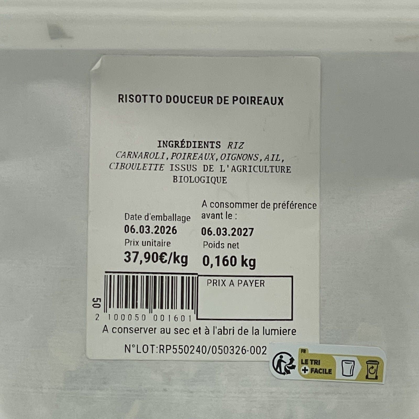 Risotto Douceur de Poireaux