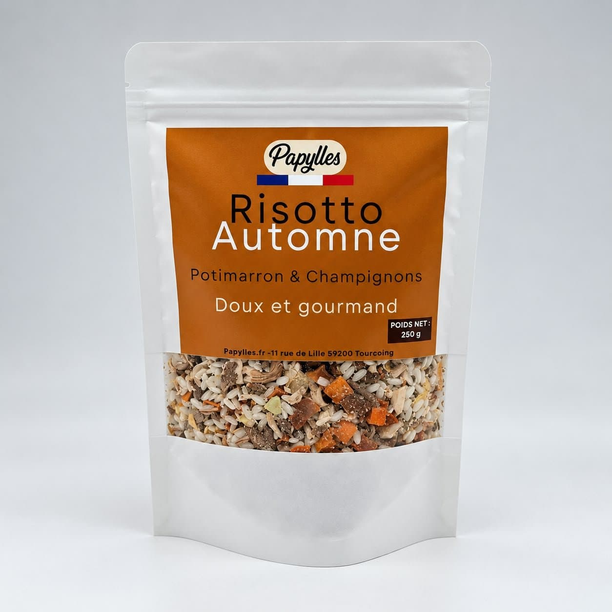 Sachet Risotto Automne Potimarron & Champignons Papylles 250 g